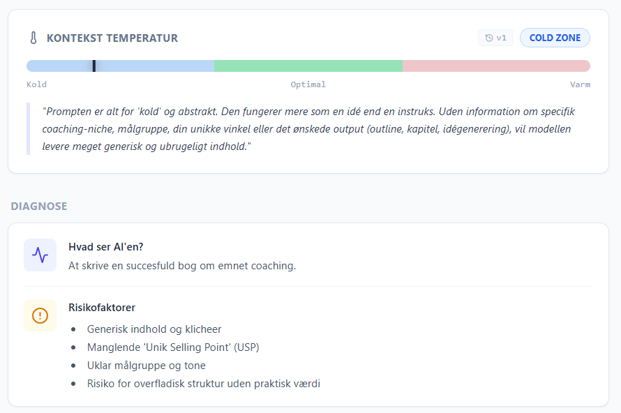 Skærmbillede fra Context Architect - Bedre promptning for AI
