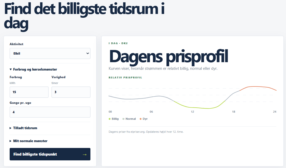 Skærmbillede fra Spar penge på strøm