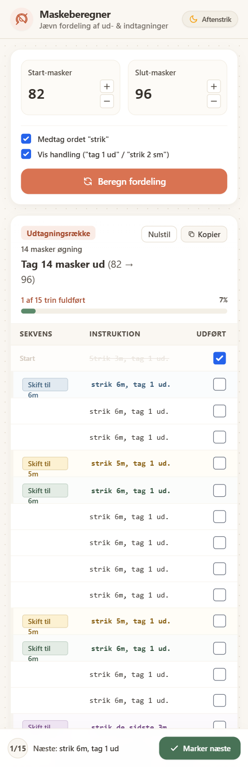 Skærmbillede fra Maskeberegner